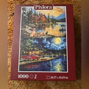 Lakefront Evening 1000-Piece Jigsaw Puzzle - Red